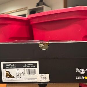 Dr. Martens 1460 Smiley Black and Yellow Boots